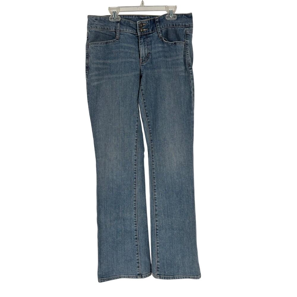GAP 2008 Low Rise Bootcut Stretch Curvy Jeans Size 6L, Light Wash Button Pockets